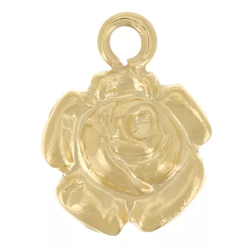 6.5mm Mini rose charm - Gold filled x1