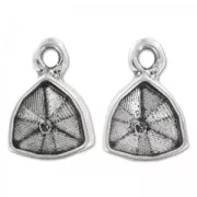 Pendant cab double face setting shaped  4706 12mm Old silver