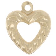 10x9mm rope-effect hollow heart charm - Gold filled x1|raw }}