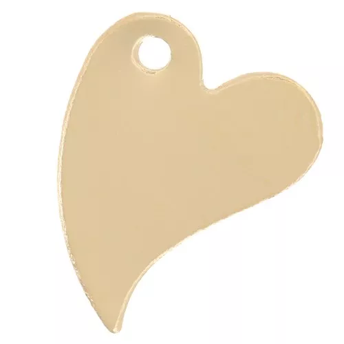 12x9mm Sequin heart - Gold filled x1