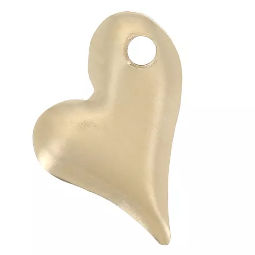 10x7mm domed heart Sequin - right hole - Gold filled x1