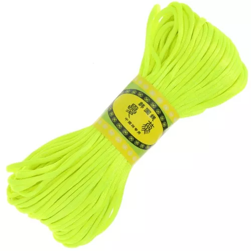 2mm Polyester rat tail cord - Neon yellow x20m