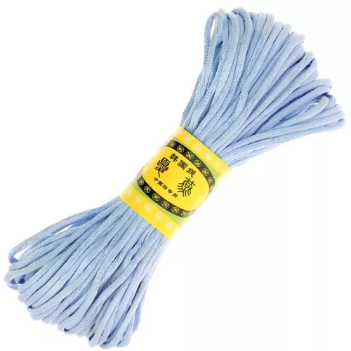 2mm Polyester rat tail cord - Light blue x20m