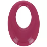 33x23mm Oval hollowed-out pendant in opaque resin - Bordeaux x1