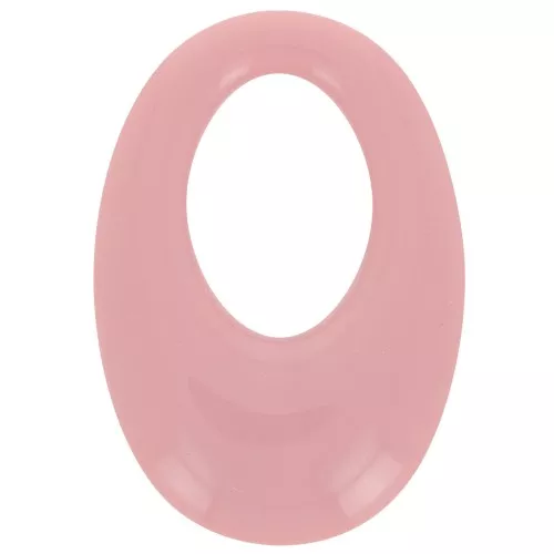 33x23mm Oval hollowed-out pendant in opaque resin - Rose Vintage x1