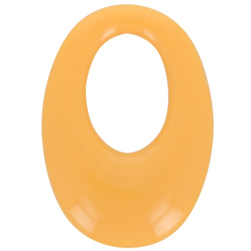33x23mm Oval hollowed-out pendant in opaque resin - Mustard x1