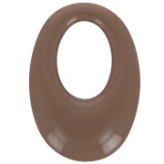 33x23mm Oval hollowed-out pendant in opaque resin - Brown x1|raw }}