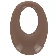 33x23mm Oval hollowed-out pendant in opaque resin - Brown x1