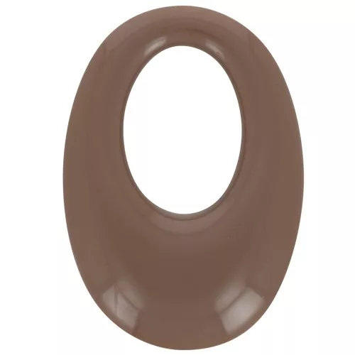 33x23mm Oval hollowed-out pendant in opaque resin - Brown x1