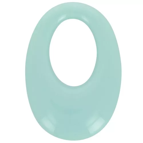 33x23mm Oval hollowed-out pendant in opaque resin - Mint x1