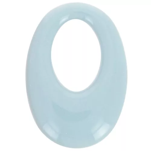 33x23mm Oval hollowed-out pendant in opaque resin - Blue Grey x1