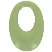 33x23mm Oval hollowed-out pendant in opaque resin - Olive Green x1