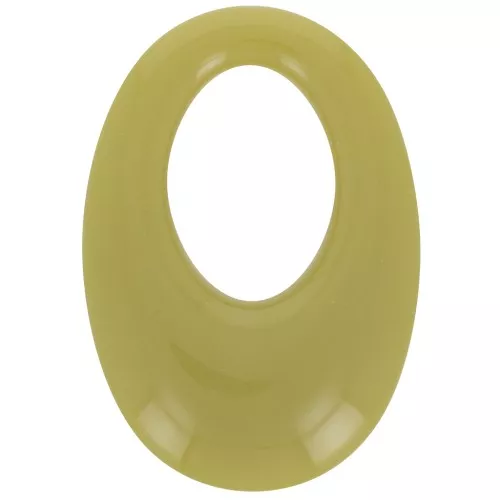33x23mm Oval hollowed-out pendant in opaque resin - Khaki x1