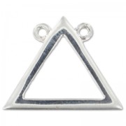 925 Sterling Silver Spacer triangle 2 rings 16.5mm x1