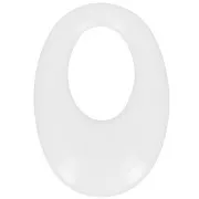 33x23mm Oval hollowed-out pendant in opaque resin - White x1