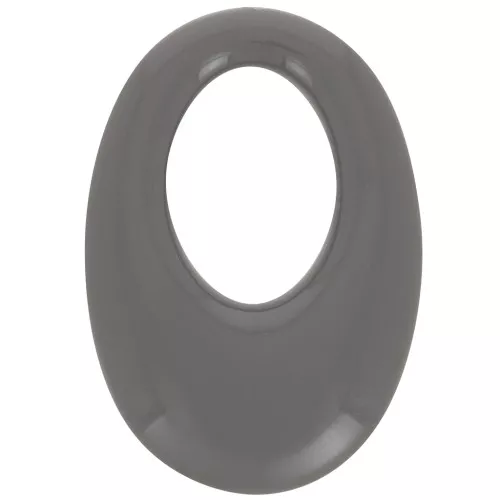 33x23mm Oval hollowed-out pendant in opaque resin - Dark Grey x1