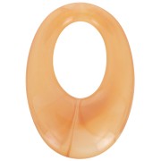 33x23mm Oval hollowed-out pendant in clear resin - Apricot marble x1