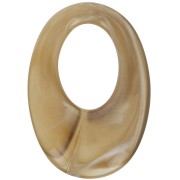 33x23mm Oval hollowed-out pendant in clear resin - Light brown marbled x1|raw }}