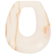 28x25mm Hollow drop pendant in opaque resin - Marbled Beige x1