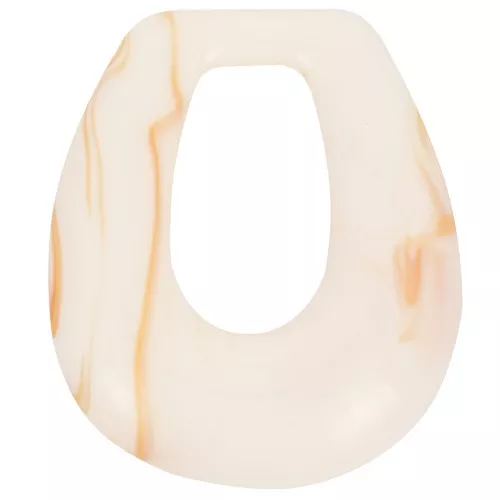 28x25mm Hollow drop pendant in opaque resin - Marbled Beige x1