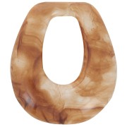 28x25mm Hollow drop pendant in translucent resin - Marbled Amber x1