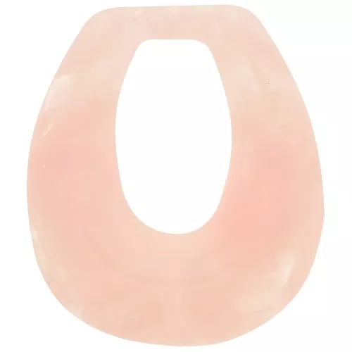 28x25mm Hollow drop pendant in translucent resin - Pink marble x1