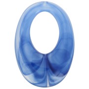 33x23mm Oval hollow pendant in translucent resin - Marbled Royal Blue x1|raw }}