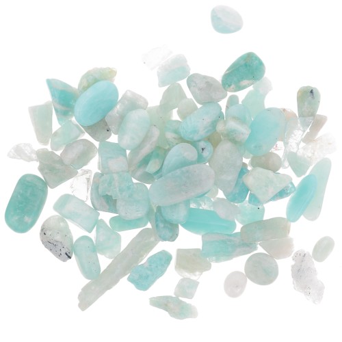 Bag of mini rolled stones - Unperforated stone chips - Amazonite x20g