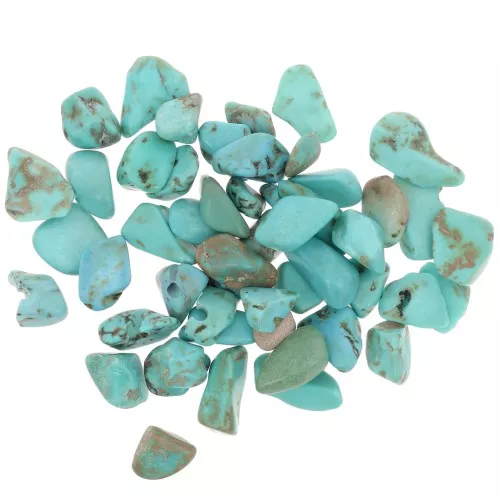 Bag of mini rolled stones - Unperforated stone chips - Imitation Turquoise x20g