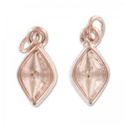 Pendant cab double face setting shaped  4230 14x9mm rose gold tone