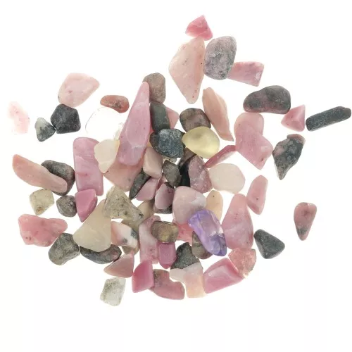 Bag of mini rolled stones - Unperforated stone chips - Rhodonite x20g