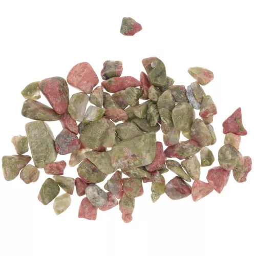 Bag of mini rolled stones - Unperforated stone chips - Unakite x20g