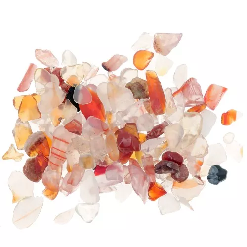 Bag of mini rolled stones - Unperforated stone chips - Carnelian x20g