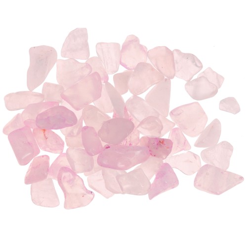 Bag of mini rolled stones - Unperforated stone chips - Rose Quartz x20g