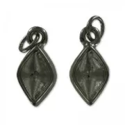 Pendant cab double face setting shaped  4230 14x9mm black nickel