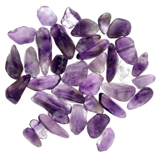 Bag of mini rolled stones - Unperforated stone chips - Amethyst x20g