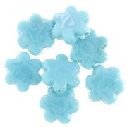 17mm glass flower bead - Blue Marble x1