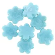17mm glass flower bead - Blue Marble x1
