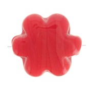 17mm glass flower bead - Marbled Red x1