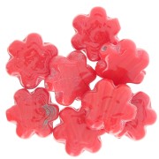 17mm glass flower bead - Marbled Red x1