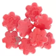 17mm glass flower bead - Marbled Red x1