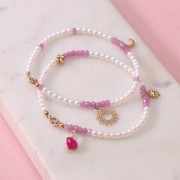 8mm 304L stainless steel Sun charm with small balls - Gold x1