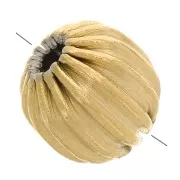 6 mm ribbed round bead - 304 stainless steel, gold-plated x1