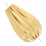 10x6mm Stainless steel 316L Ribbed drop bead - Gold x1|raw }}