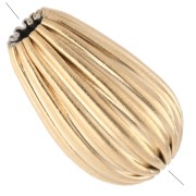 Grooved drop bead 9.5x6 mm - 304 Gold stainless steel x1