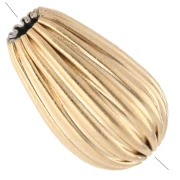 Grooved drop bead 9.5x6 mm - 304 Gold stainless steel x1