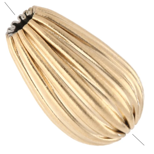 Grooved drop bead 9.5x6 mm - 304 Gold stainless steel x1
