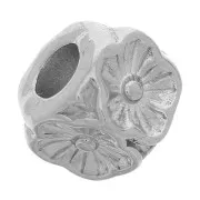 5.5mm 316L stainless steel Flower pattern cube bead x1