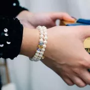 5.5mm 316L stainless steel Flower pattern cube bead x1