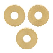 6mm 316L stainless steel ribbed washer beads - Gold x5